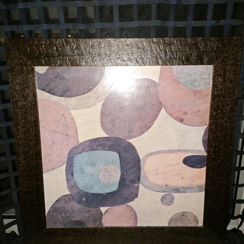 Leather painting like new 63x63 cm