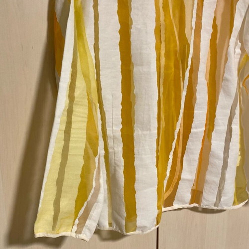 Anna Riska jacket like new with muslin stripes in yellow and orange