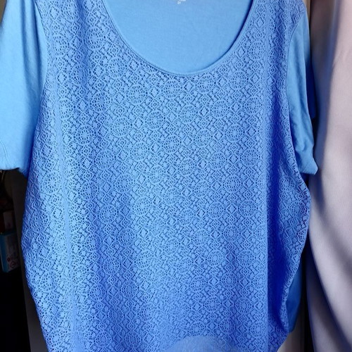 Laura Scott blouse 2XL like new, cotton, blue