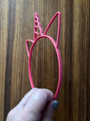 Unicorn kids headband with glitter like new, pink