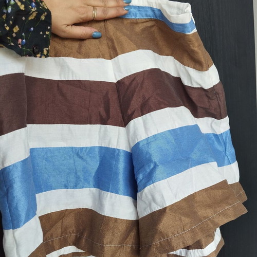 Dorina Savva taffeta set medium large like new, blue and brown