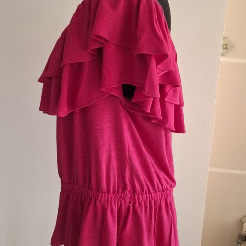 Ralph Lauren blouse like new, dark pink linen and viscose, size XL