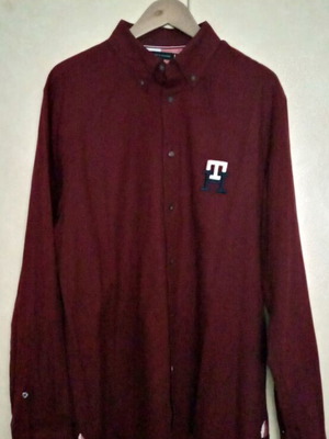 Tommy Hilfiger shirt used, burgundy, size XL