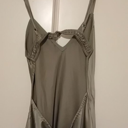 Pink Woman long satin dress like new, khaki
