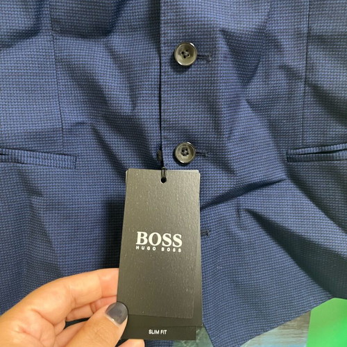 Boss blue vest new 100% wool 52 Italian size large