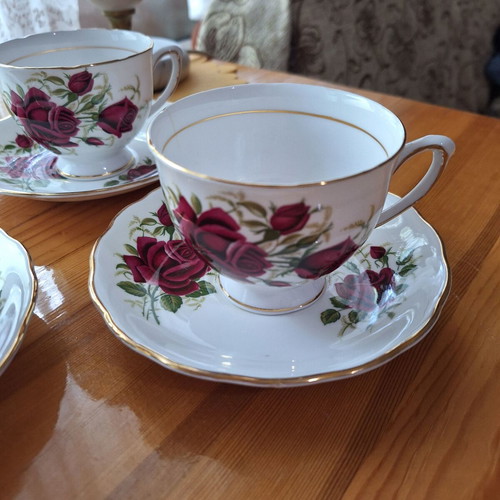 Colclough bone china coffee sets like new with cake plates, pack of three