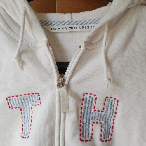 Tommy Hilfiger women's cotton jacket with hood size L like new white