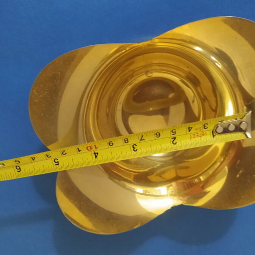 Vintage gold color double candle holder and decorative bowl set
