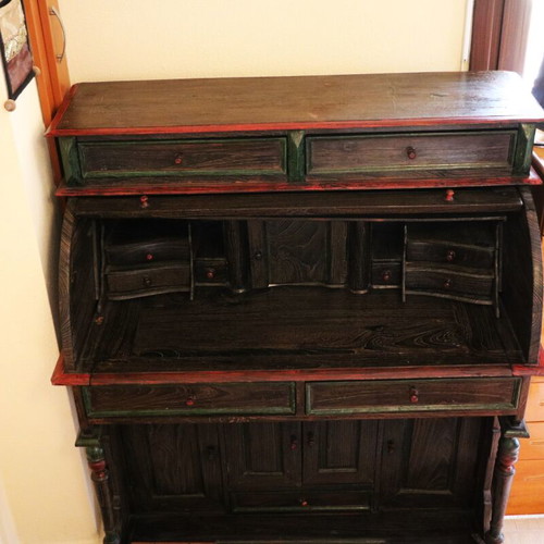 Antique handmade roll top desk used, interwar period