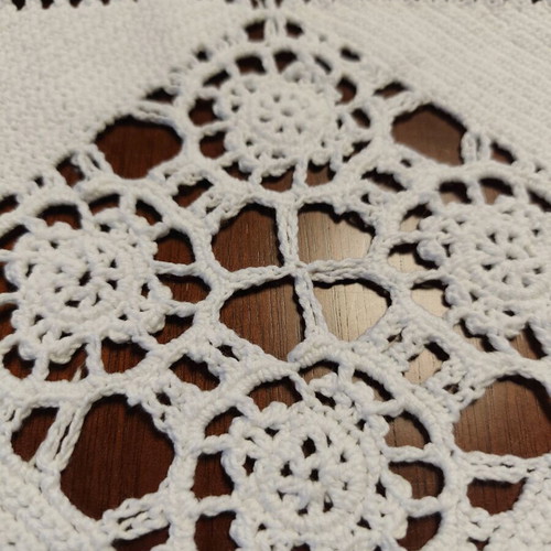 Knitted handmade blanket like new, white 200x220