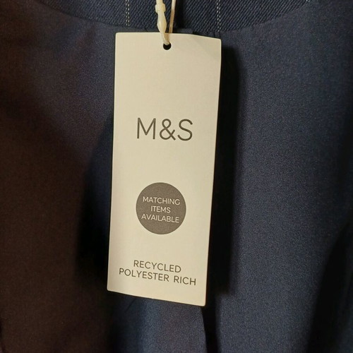 Marks & Spencer women's navy blue collarless jacket new