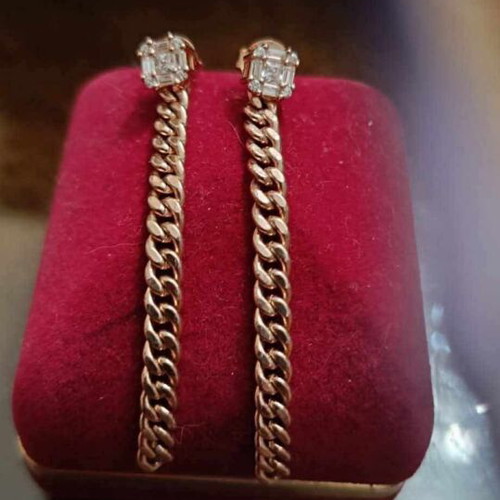 Silver 925 gold plated earrings with zircon