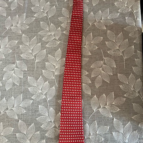 Hermes handmade silk tie with penguin pattern like new, red