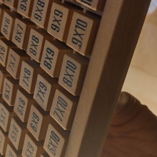 Wooden decorative game with multiplication table new