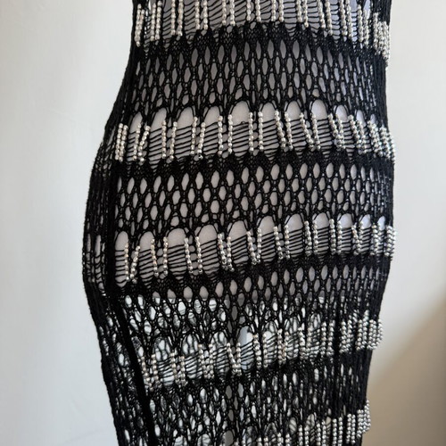 Zara Bedazzled Knit Beach Dress new, black