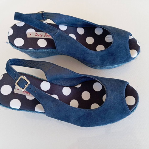 Toni Pons suede platform espadrilles like new, size 38, blue