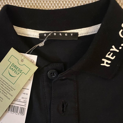Sisley spring t-shirt for boys 7-8 years new, black and white