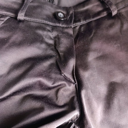 Y2K Black Satin-Finish Capri Pants cotton stretch size S like new