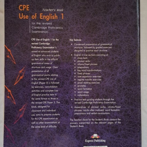 CPE Use of English 1 Teacher's Book like new by Virginia Evans
