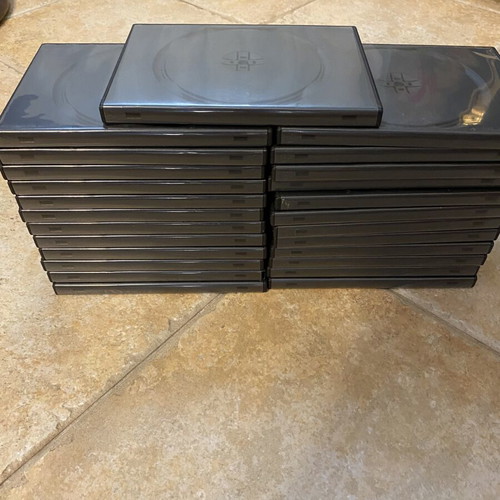 DVD cases 4-disc, pack of 25, like new, black