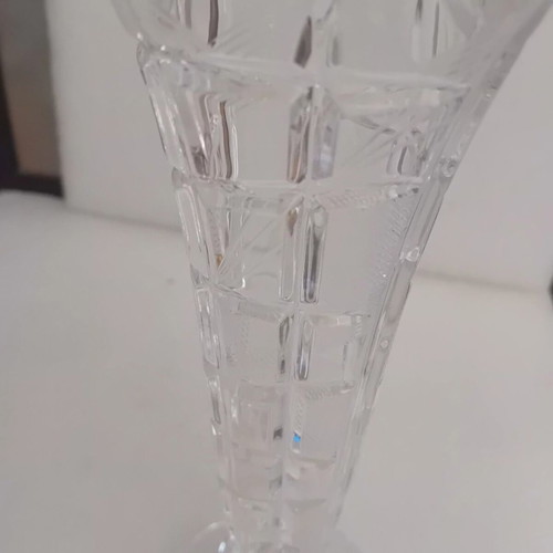 Small vintage crystal vase, height 21cm, width 7cm