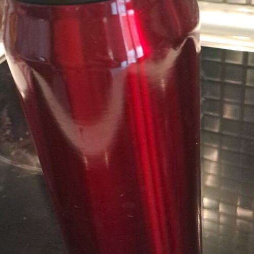 Stainless steel travel mug red metallic like new