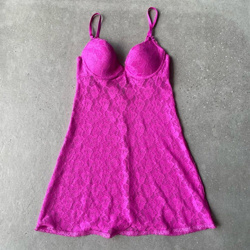 H&M women's negligee like new, short lace, pink and purple