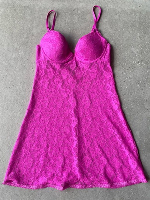 H&M women's negligee like new, short lace, pink and purple
