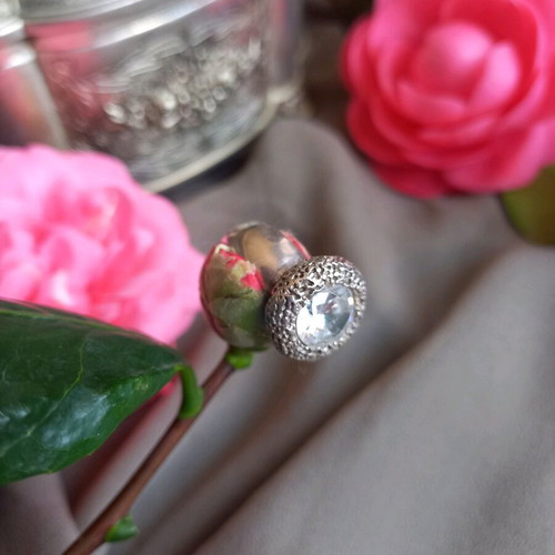 925 ring with zirconia used, size 17, vintage