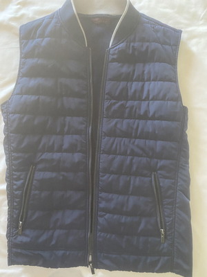 Zara Man Basic капитониран мъжки елек без ръкави, тъмносин, размер L