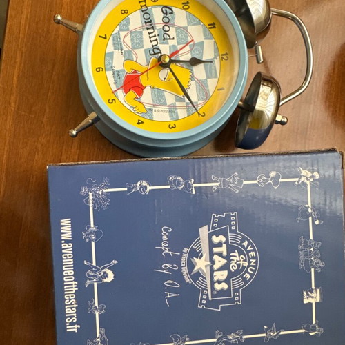 Collectible vintage The Simpsons analog table clock alarm new
