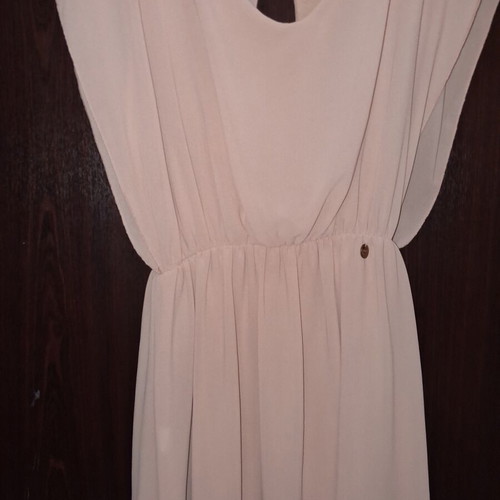 Lynne short beige dress with lining, elastic