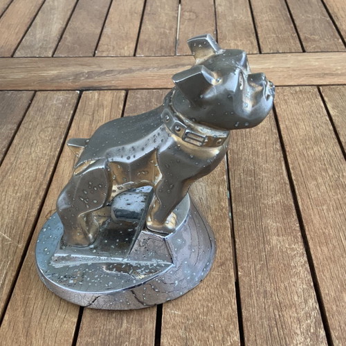 Mack Bulldog Hood Ornament used, metal, design patent 87931