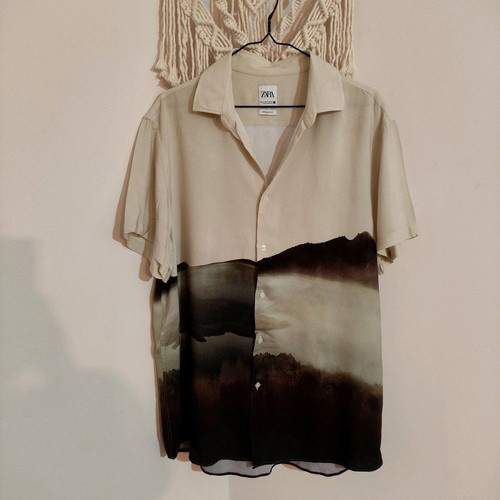 Zara shirt XL Regular Fit like new, beige brown