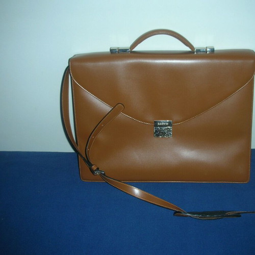 Lloyd leather professional laptop bag like new, beige and brown