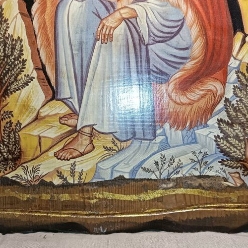 Prophet Elias icon used, on solid wood 50x39