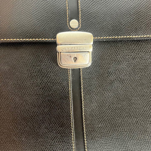 Lamarthe leather bag like new, black, with laptop compartment