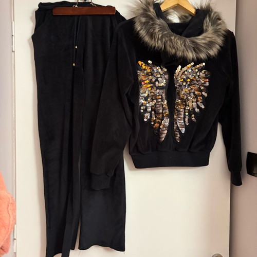 Velvet tracksuit Claire Katrania like new, black, size S