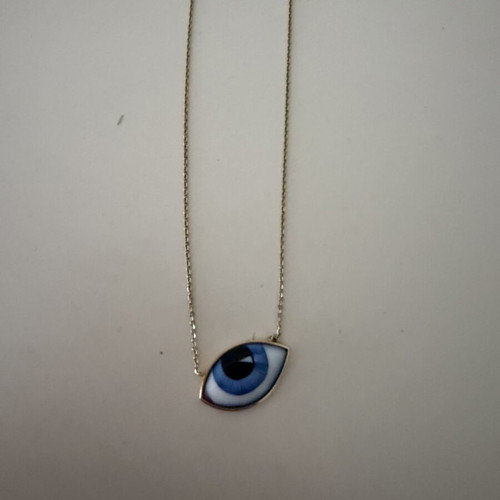 Lito gold 14k necklace with double eye, like new