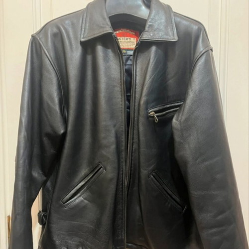 Master's men's leather jacket, size XL, brown