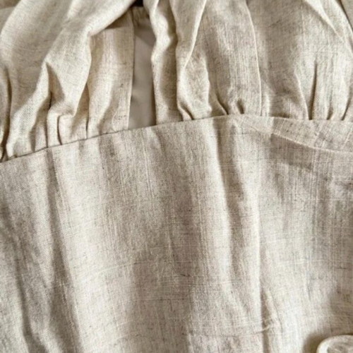Linen mini dress halter size S new, beige
