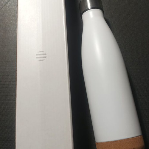 White thermos with cork base new