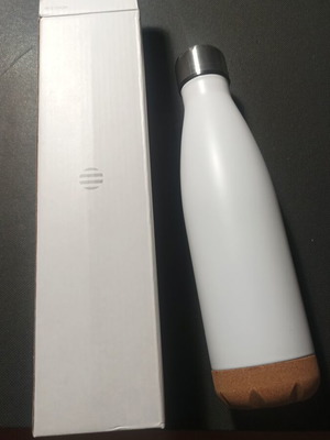 White thermos with cork base new
