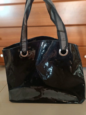 Women’s tote bag black patent leather new