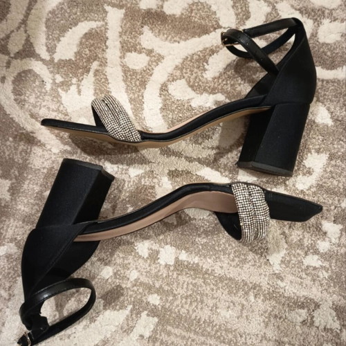Franchesca Moretti women's black sandals with silver details
