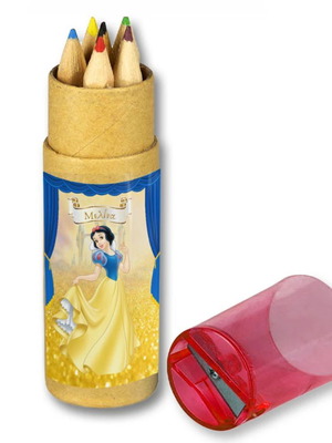 Snow White colored pencils new, personalized kraft box with name