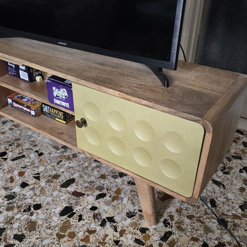 TV stand 120 x 30 x 45 cm made of solid mango wood like new