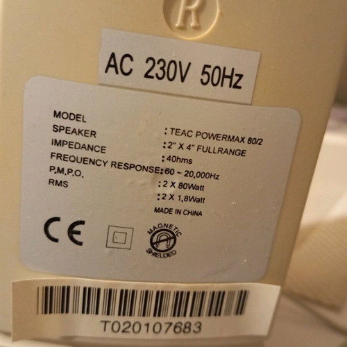 Teac PowerMax 80/2 wall speakers like new