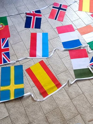 Γιρλάντα με σημαίες χωρών καινούργια, μήκους 5,5 μέτρων