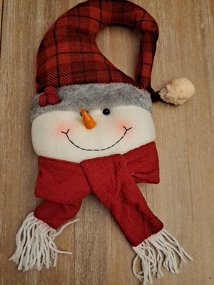 Christmas decorative figure Santa+Snowman new, fabric